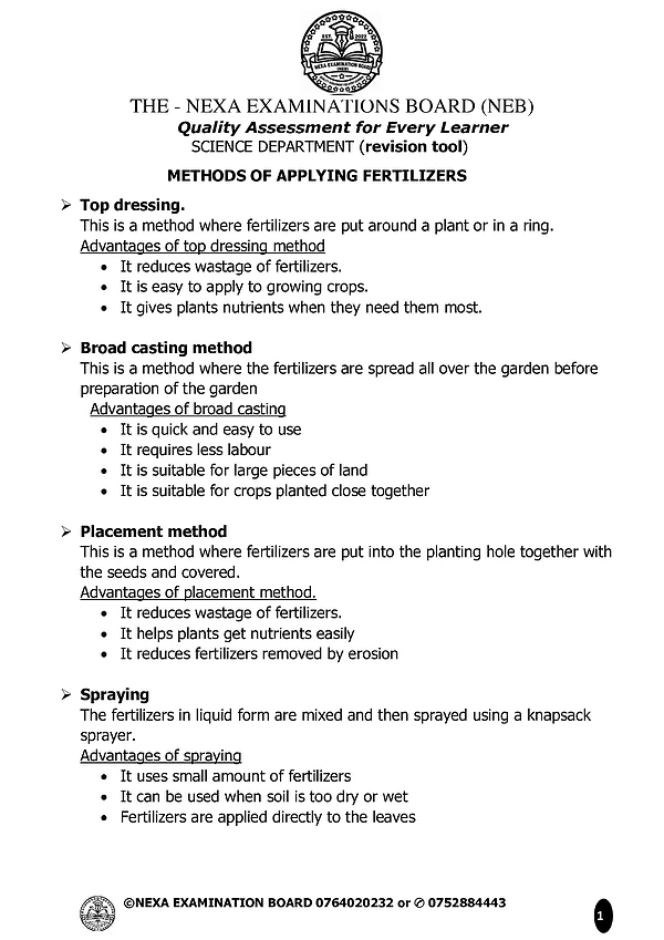 nexa revision science methods of applying fertilizers