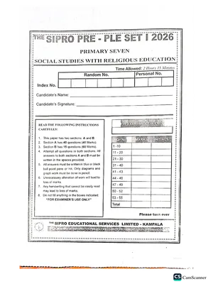 sipro p7 pre ple 2026 set 1 sst and re paper