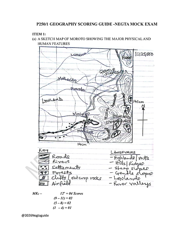 negta geography scoring guide p250 paper 1
