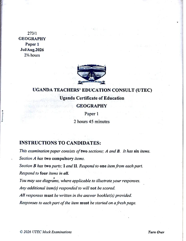 utec geography paper 1 2026